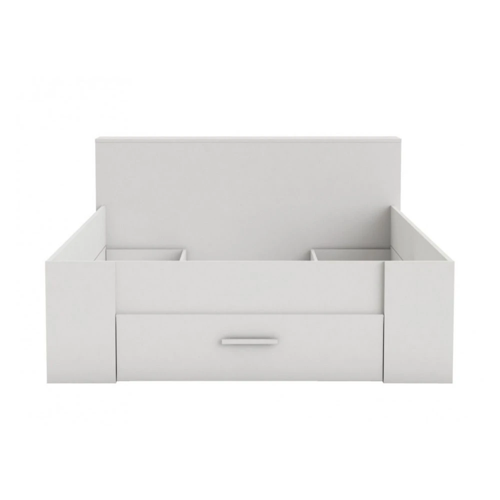 Vente-unique Lit LEONIS Avec Rangements Et Tiroirs - 160x200cm - Blanc 4 Vente-unique Lit LEONIS Avec Rangements Et Tiroirs - 160x200cm - Blanc – Image 4
