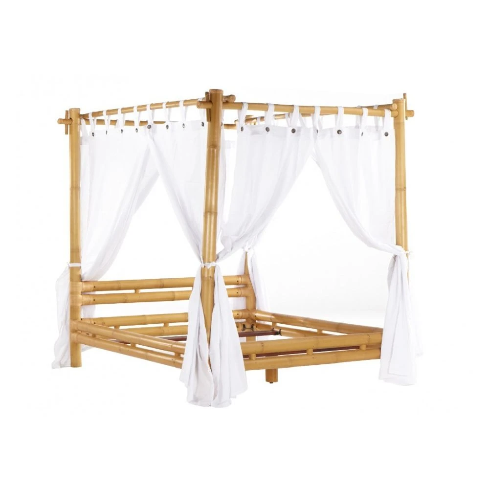 Vente-unique Lit à Baldaquin Avec Voilage 160 X 200 Cm - Bambou - Naturel - MALIND... 5 Vente-unique Lit à Baldaquin Avec Voilage 160 X 200 Cm - Bambou - Naturel - MALIND... – Image 5