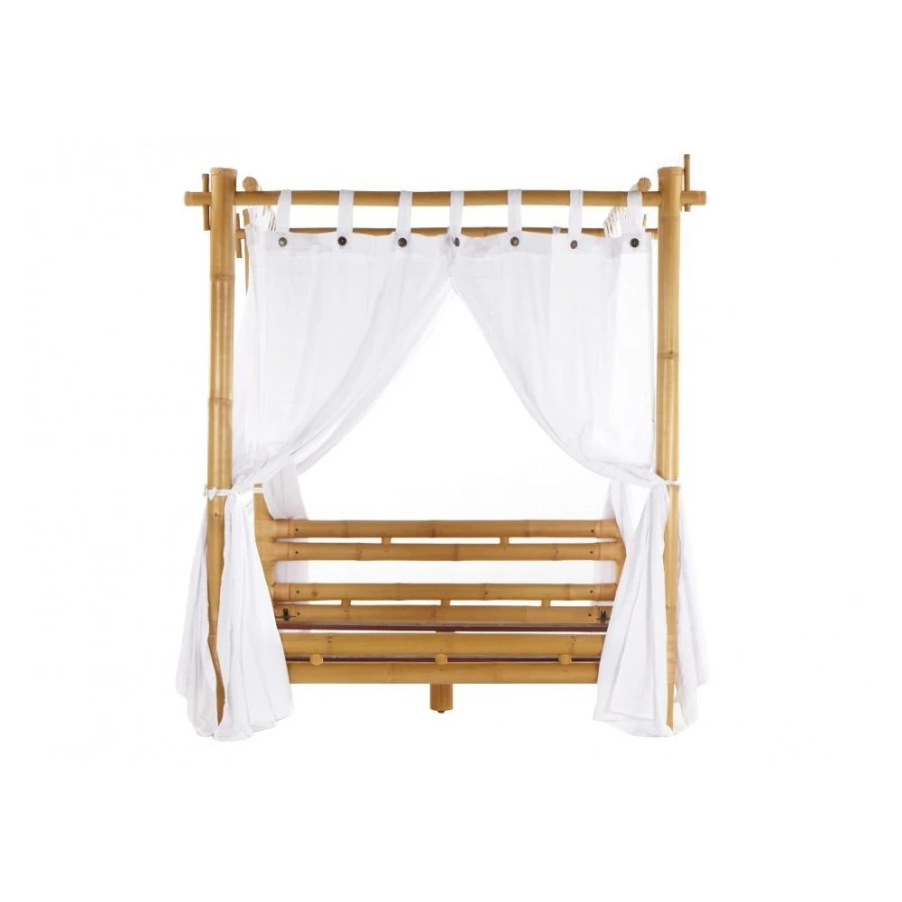 Vente-unique Lit à Baldaquin Avec Voilage 160 X 200 Cm - Bambou - Naturel - MALIND... 4 Vente-unique Lit à Baldaquin Avec Voilage 160 X 200 Cm - Bambou - Naturel - MALIND... – Image 4