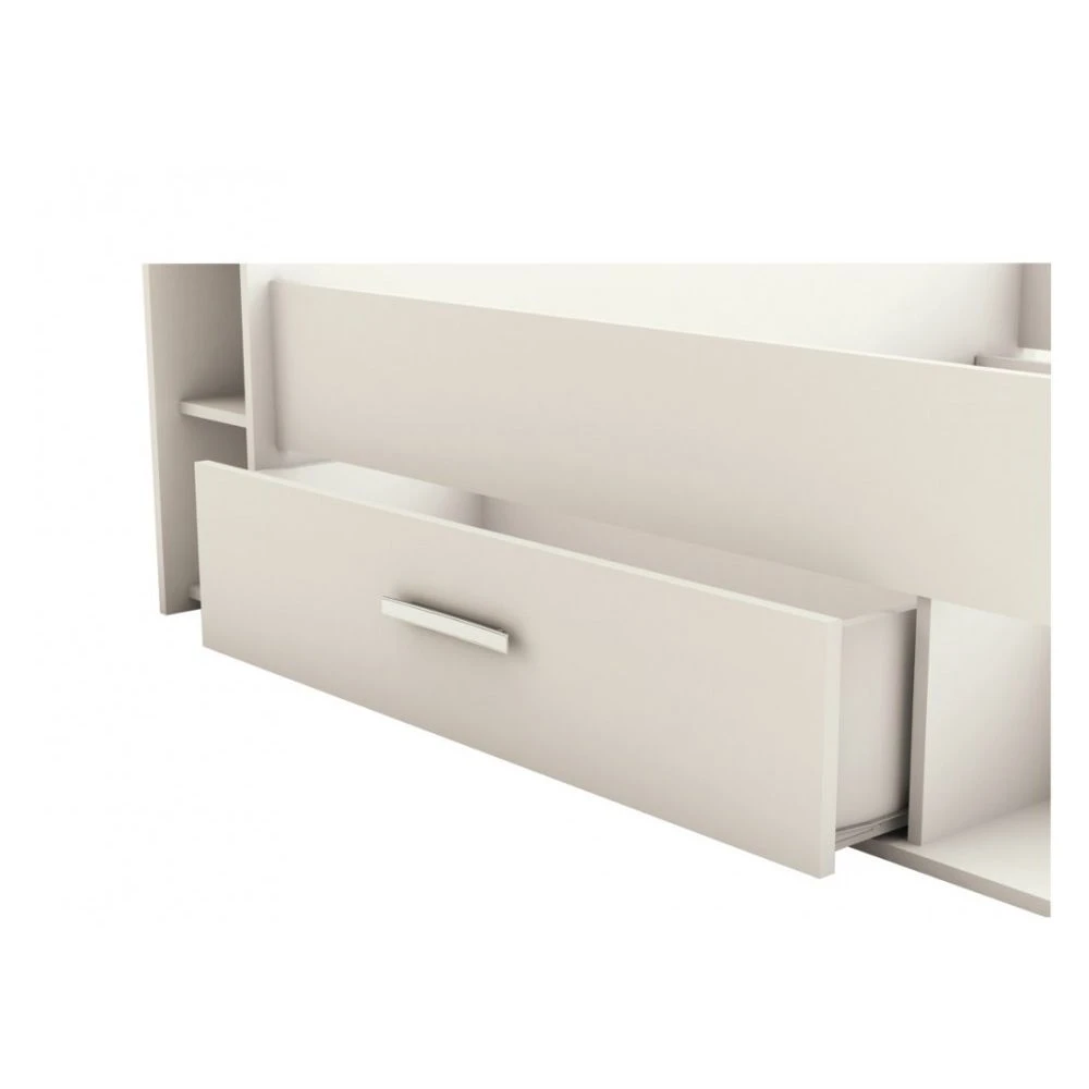 Vente-unique Lit LEONIS Avec Rangements Et Tiroirs - 160x200cm - Blanc 3 Vente-unique Lit LEONIS Avec Rangements Et Tiroirs - 160x200cm - Blanc – Image 3