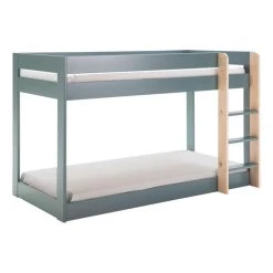 BUT Lit Superposé 2x90x190 Cm ESTEBAN Pin Massif Et Laqué Vert